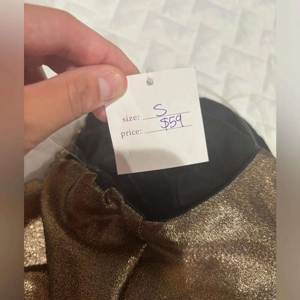 NWT Strapless metallic DO + BE dress size small - Picture 4 of 5